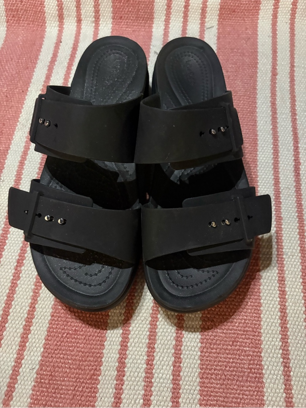 CROCS Kids Black Dual-Strap Slide Sandals